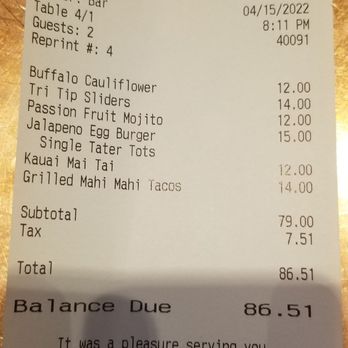 Finneys Crafthouse - Porter Ranch - Receipt - New American Near Me - Porter Ranch, California Finneys Crafthouse - Porter Ranch - Receipt - New American Near Me - Porter Ranch, California