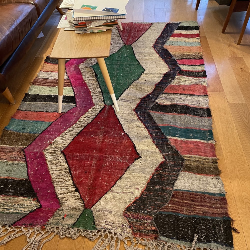This is our rug before Megerian cleaned it.