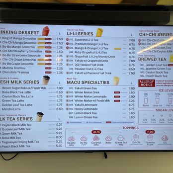 Macu Tea - menu - Bubble Tea Near Me - San Jose, California