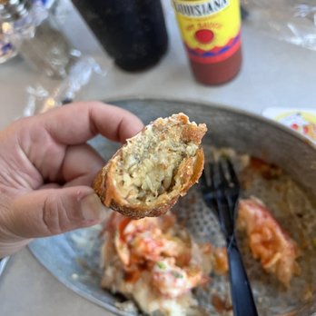 TaterQue - Inside of Boudin Eggroll - Barbeque Near Me - Pflugerville, Texas