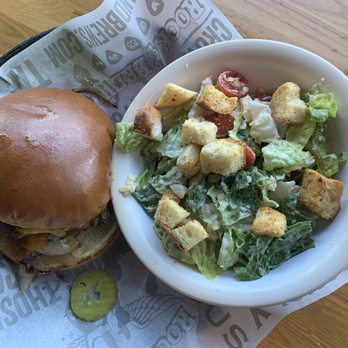 Rock & Brews - Tustin - Smash Burger with Side Caesar Salad - New American Near Me - Tustin, California Rock & Brews - Tustin - Smash Burger with Side Caesar Salad - New American Near Me - Tustin, California