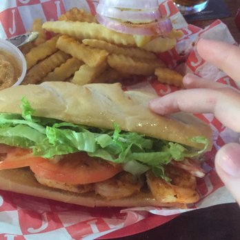 Jefferson's - Shrimp Po Boy. Lots of shrimp and really delicious! The fries were meh. - American Near Me - Lawrence, Kansas