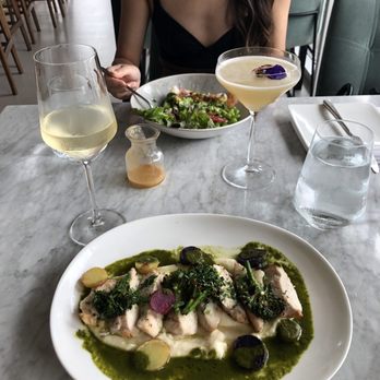 The Table at Crate - I had the chicken entreé and then my friend got a shrimp salad - New American Near Me - Oak Brook, Illinois