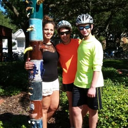 History Bike Tampa - History Bike design ride. Ybor Saturday Market. The young gentlemen on the right made part of the totem pole.