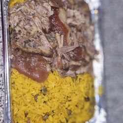 Pacha's Restaurant - Pernil w/ rice & peas
