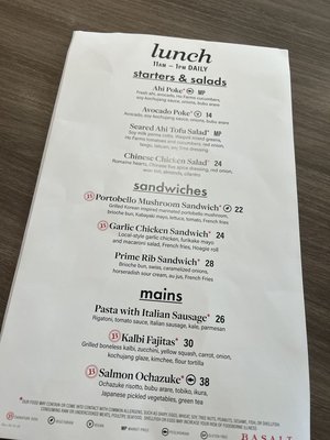 Menu photo 1 Basalt Honolulu, HI