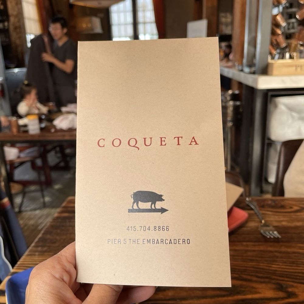 Coqueta - Menu front cover - Spanish Near Me - San Francisco, California Coqueta - Menu front cover - Spanish Near Me - San Francisco, California
