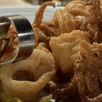 Cafe Fiore - Fired Calamari- remember the peppers are not cooked and are spicy and a bit cold. - Italian Near Me - Branford, Connecticut