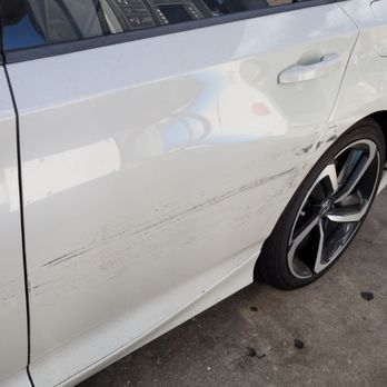 Tom's Auto Repairs - Pretty bad scuffs and paint chipping done by a hit-n-run. Haven't taken a post-job picture yet. - Auto Repair Near Me - Houston, Texas