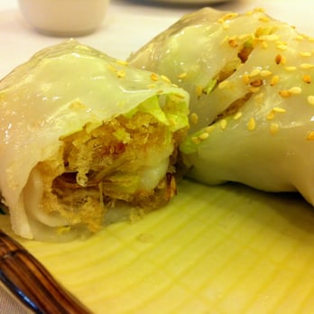 The Kitchen - Asked for Ja Leurng and this is what came. Panko and shrimp wrapped with rice noodle roll. Tasted fine but I wanted a donut. - Dim Sum Near Me - Millbrae, California