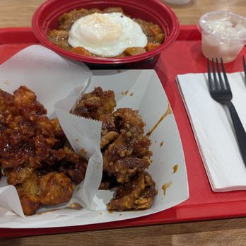 Running Chicks - Monterey Park - Curry rice w/ egg (top), Sweet Spicy boneless + Soy Garlic boneless - Chicken Wings Near Me - Monterey Park, California Running Chicks - Monterey Park - Curry rice w/ egg (top), Sweet Spicy boneless + Soy Garlic boneless - Chicken Wings Near Me - Monterey Park, California