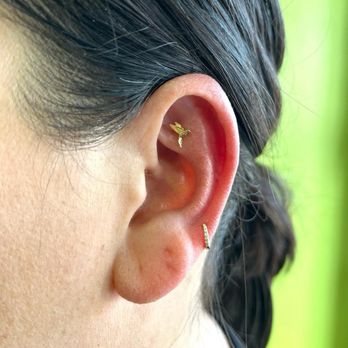 The Piercing Bar - The flat with the hummingbird is what was done by Bobby. - Piercing Near Me - Rancho Cucamonga, California