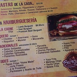 Part of the menu [in Spanish].