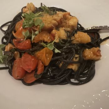 Sea Fire Grill - Squid Ink Spaghetti with Fresh Maine Lobster - Seafood Near Me - New York, New York Sea Fire Grill - Squid Ink Spaghetti with Fresh Maine Lobster - Seafood Near Me - New York, New York