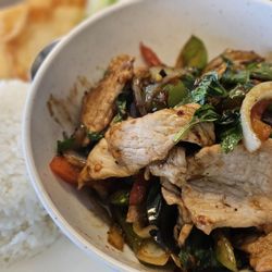 Real Thai Food - Spicy eggplant pork lunch special