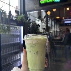 Matcha with banana cream add