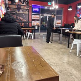 Mini basketball game at the front of the restaurant