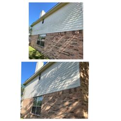 J&B Mobile Pressure Washing Service - Before and after of customer vynil siding.