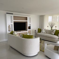 Foundation Flooring - Custom TV wall unit in a Boca condo