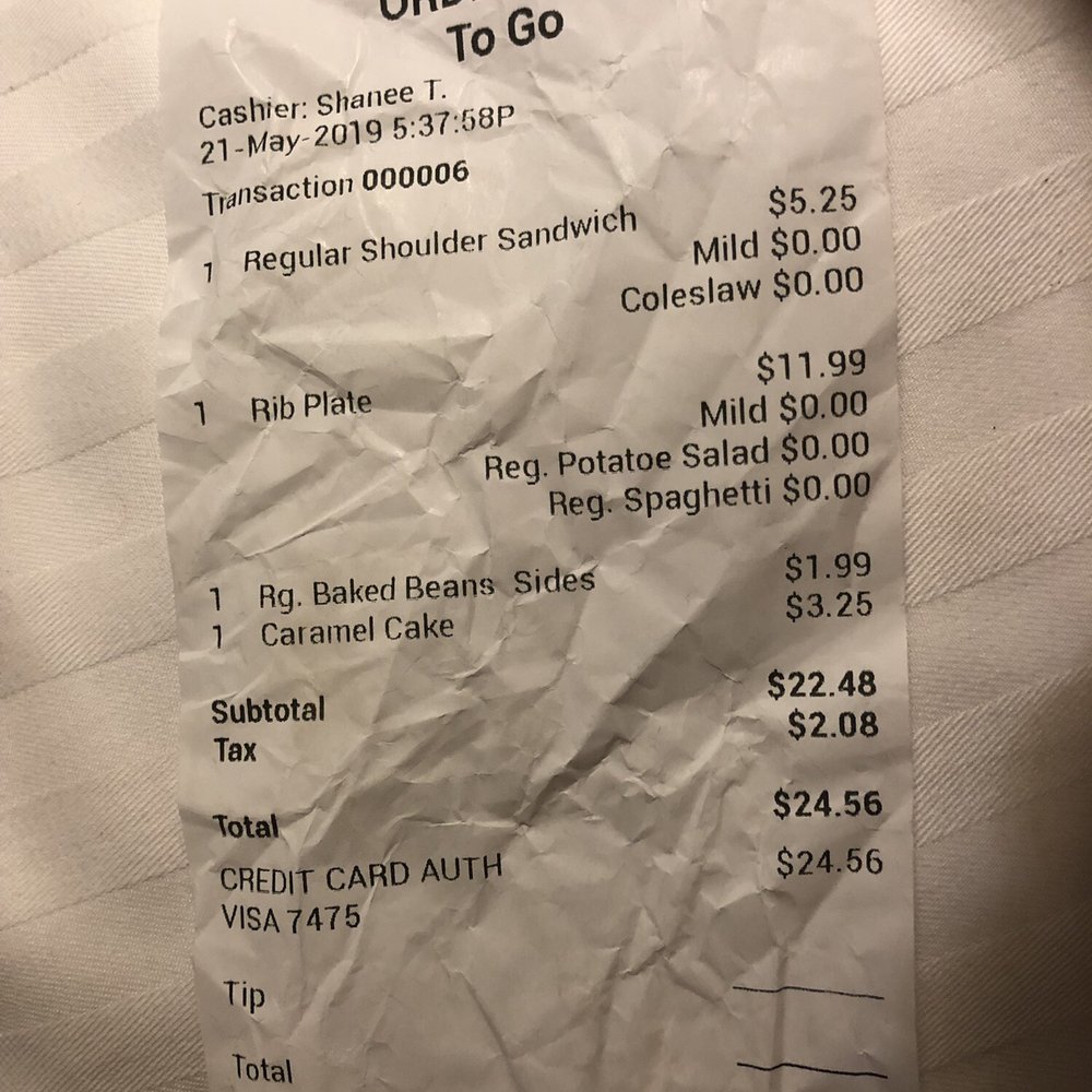 A&R BARBEQUE-- Hickory Hill - Proof that I was overcharged - Barbeque Near Me - Memphis, Tennessee