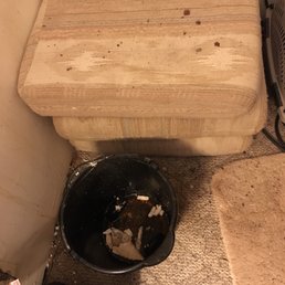 The water leakage from the swamp cooler made this nasty mess as well as leaking on the carpet elsewhere. The water leakage from the swamp cooler made this nasty mess as well as leaking on the carpet elsewhere.