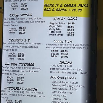 Lets Smash - Menu as of 1/19/25 - Burgers Near Me - Los Angeles, California