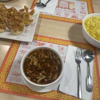 Bamboo Asian Kitchen - Crab Puffs (8Pcs), Small Hot And Sour Soup, Large Egg Drop Soup - Chinese Near Me - Phoenix, Arizona