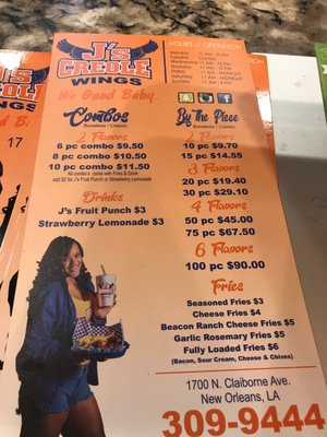 Menu photo 3 J's Creole Wings New Orleans, LA
