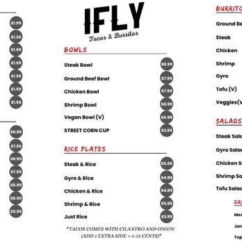 IFLY Tacos and Burritos - the menu - Tacos Near Me - Sherman, Texas IFLY Tacos and Burritos - the menu - Tacos Near Me - Sherman, Texas