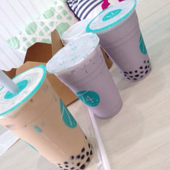 T4 - Earl grey & 2 taro milk teas - Bubble Tea Near Me - Millbrae, California T4 - Earl grey & 2 taro milk teas - Bubble Tea Near Me - Millbrae, California