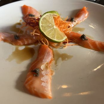 Japango - a plate of salmon with a lime slice - Japanese Near Me - Boulder, Colorado
