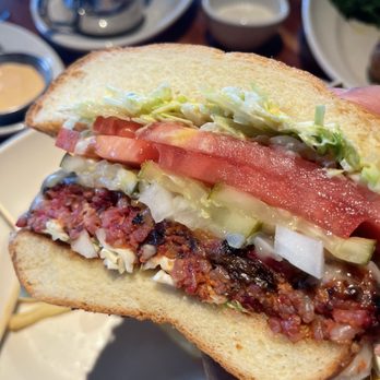 Houston's Restaurant - House Made Veggie Burger - New American Near Me - North Miami Beach, Florida Houston's Restaurant - House Made Veggie Burger - New American Near Me - North Miami Beach, Florida