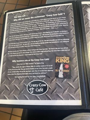 Menu photo 4 Crazy Cow Cafe Beaver, UT