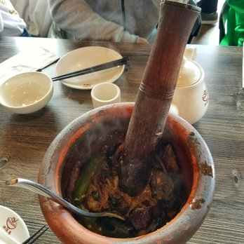Dong Ting Chun - Mashed eggplant with green pepper and century egg - Chinese Near Me - Edmonds, Washington