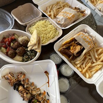 Daphne's - Chicken and Side of Shrimp Skewer, Cali Pita Combo, Rice - Mediterranean Near Me - Thousand Oaks, California