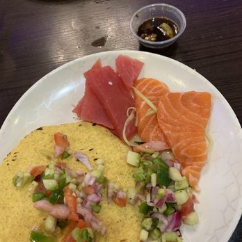 Hibachi Grill Buffet - Plate 3 Sashimi and ceviche - Sushi Bars Near Me - Riverside, California