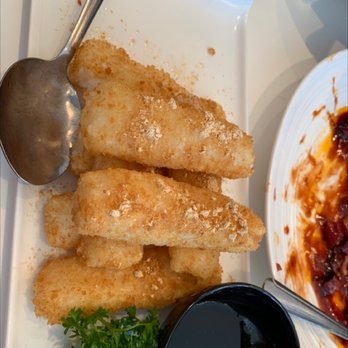 Little Chengdu - Surprise!  Father's Day treat!   Fried glutinous rice cake! - Szechuan Near Me - Millbrae, California