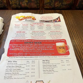 Cheers - Menu - American Near Me - Boston, Massachusetts Cheers - Menu - American Near Me - Boston, Massachusetts