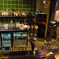 B-Side Bar - Love the green tile, which apparently is left over from the workers sauna of the old meatpacking factory here.