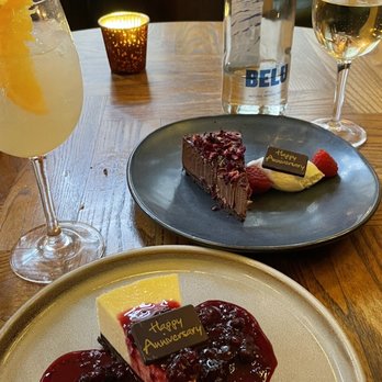 The Refuge - Baked cheesecake and the chocolate dessert. We enjoyed every single bite! - Bars Near Me - Manchester, XGM
