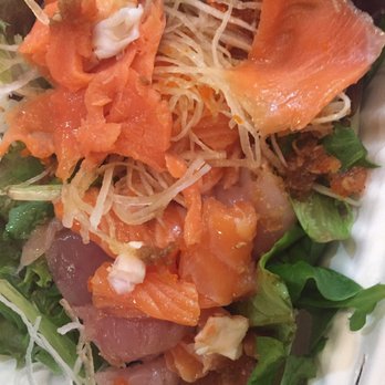 Rue 909 Sushi - Sashimi salad has smoke salmon - Japanese Near Me - Vancouver, British Columbia