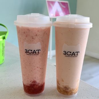 3Catea - Icy Peach & Peachy Strawberry Glow - Bubble Tea Near Me - Milpitas, California