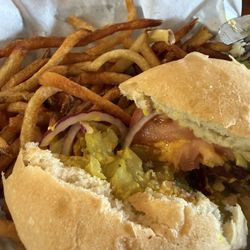 The Bucket - My burger cut in half