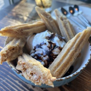 Ola Mexican Kitchen - Churro with ice cream-- this was good - Mexican Near Me - Huntington Beach, California Ola Mexican Kitchen - Churro with ice cream-- this was good - Mexican Near Me - Huntington Beach, California