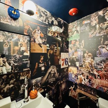 Pine Street Grill - Basketball bathroom ! - American Near Me - Philadelphia, Pennsylvania Pine Street Grill - Basketball bathroom ! - American Near Me - Philadelphia, Pennsylvania