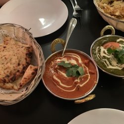 Namaste Indian Restaurant - Naan, butter chicken, palak paneer.