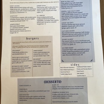Scratch Kitchen & Taproom - Menu - Bars Near Me - Apex, North Carolina