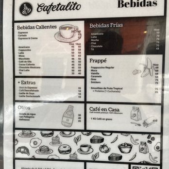 Cafetalito - Back of the menu - Coffee & Tea Near Me - Puerto Vallarta, JAL