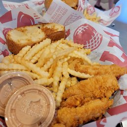 Chicken Fingers with soft buttery Texas Toast and fries Chicken Fingers with soft buttery Texas Toast and fries