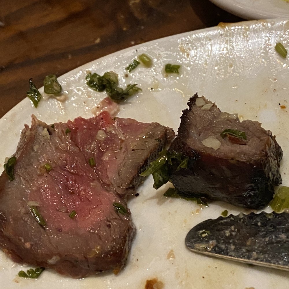 Barcelona Waypointe - Supposedly medium steak on left, well done piece on right for contrast - Wine Bars Near Me - Norwalk, Connecticut